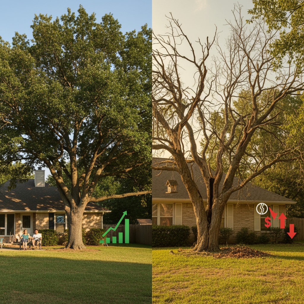 Tree maintenance service saving money